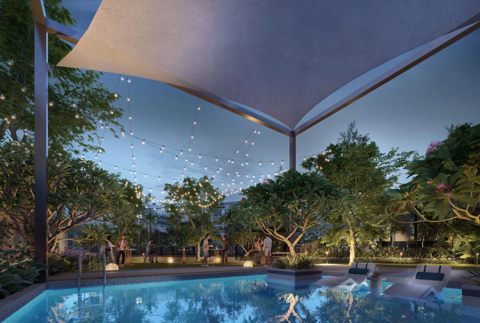 Pool at night
